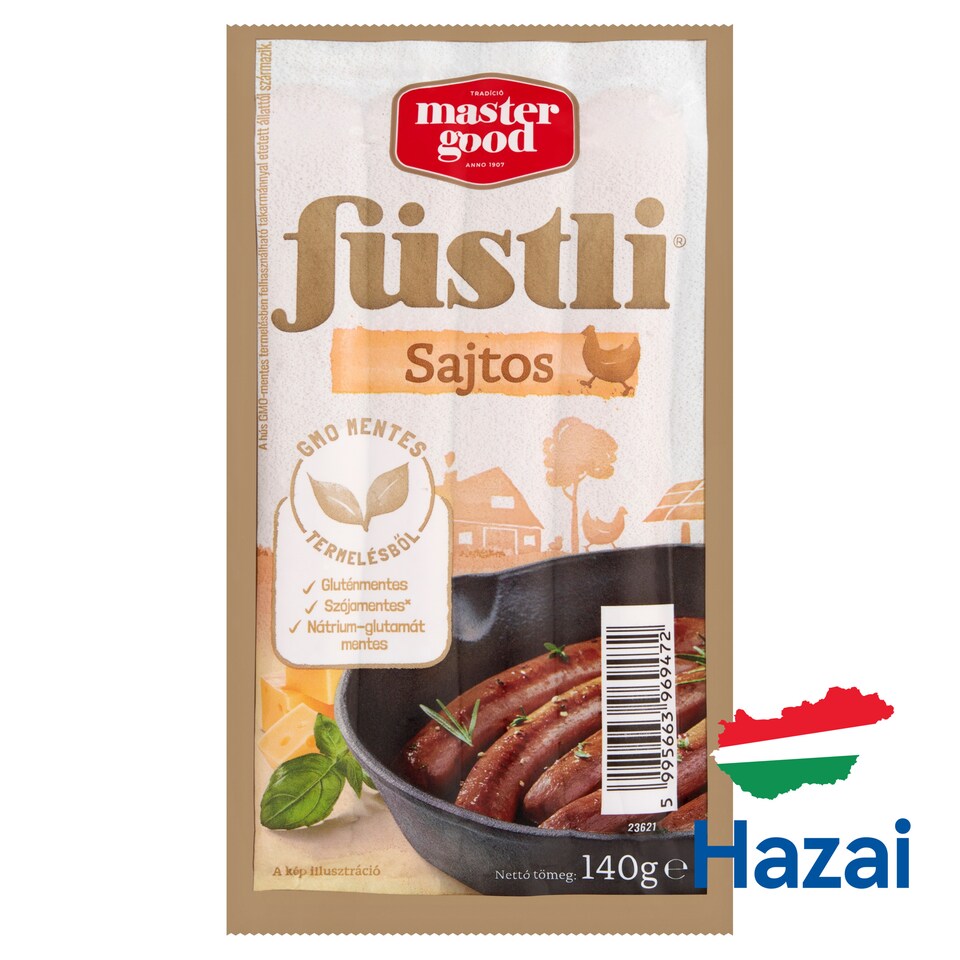 image 1 of Master Good Füstli Smoke-Flavored Hot Dogs Made of Chicken Meat with Cheese 140 g