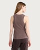 image 3 of F&F Cotton Rich Ribbed Racerback Vest in Mink