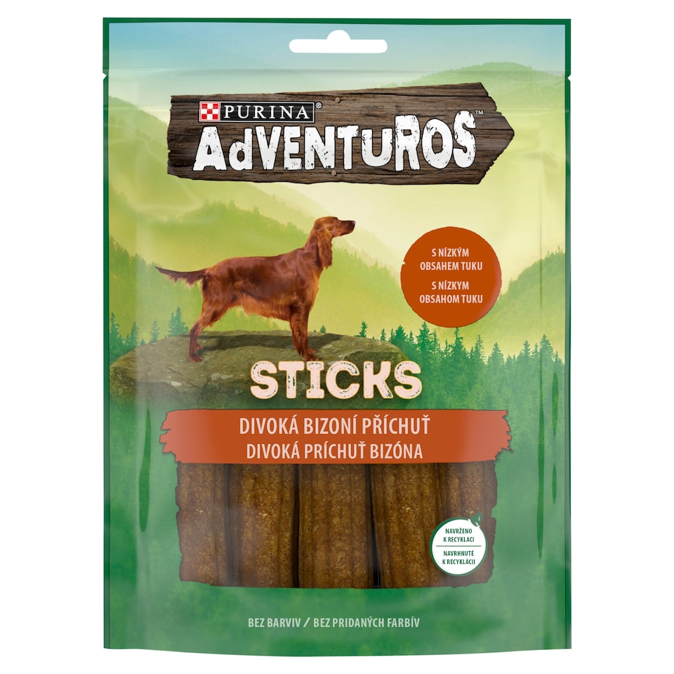 Adventuros Sticks maškrty pre psov bizón 120 g