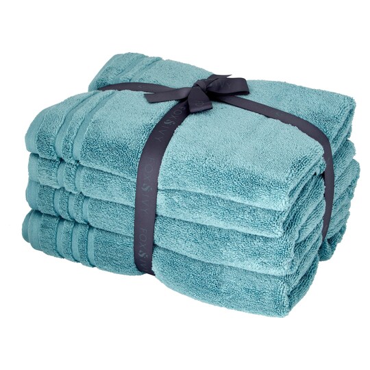 Fox & Ivy 4Pce Hygro Tencel Towel Bale Ice Blue Tesco Groceries