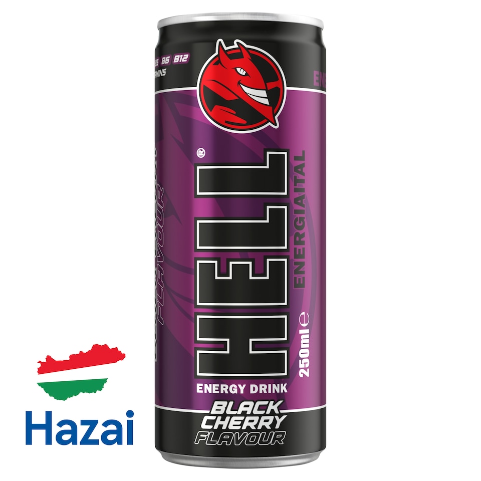 HELL fekete cseresznye- és tuttifrutti ízű energiaital 250 ml  1. kép