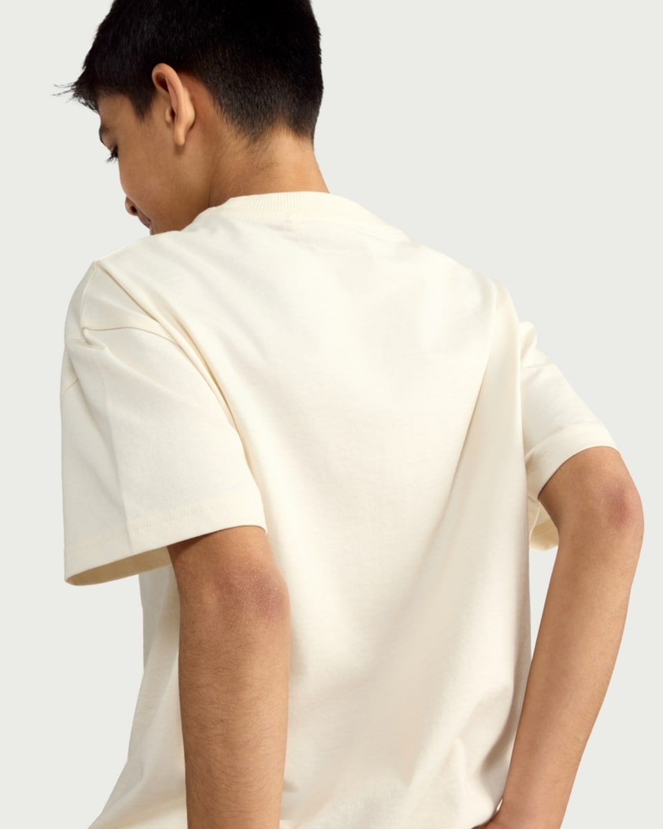 image 1 of F&F Boys Pure Cotton Palm Beach Oversized Fit T-Shirt in Cream