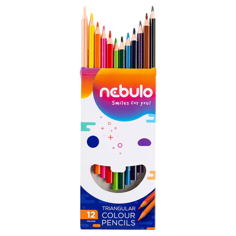 Nebulo Triangular Coloured Pencil Set 12 Colours