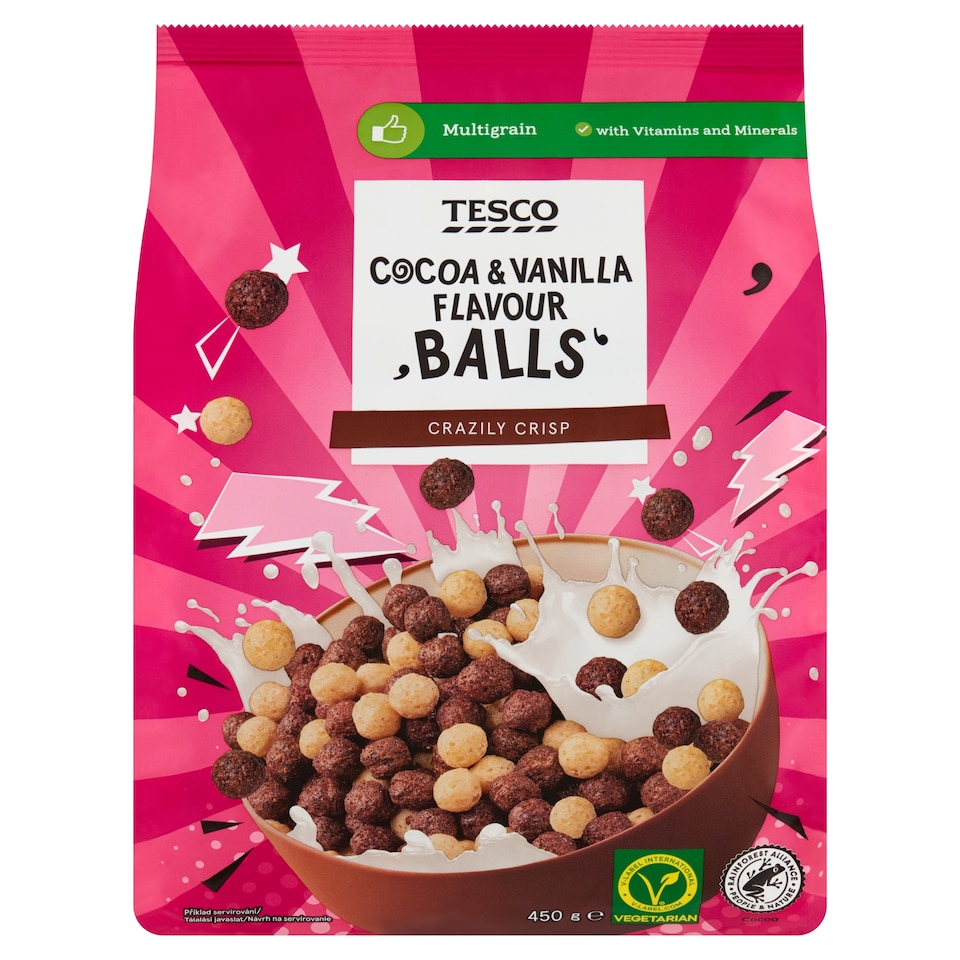 Tesco Balls Cocoa & Vanilla Flavour Crazily Crisp 450 g