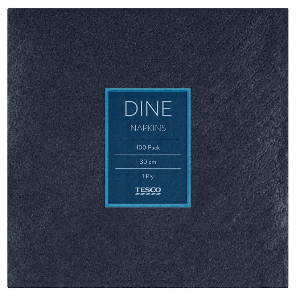 Tesco Dine Black Napkins 1 Ply 30 cm x 30 cm 100 pcs