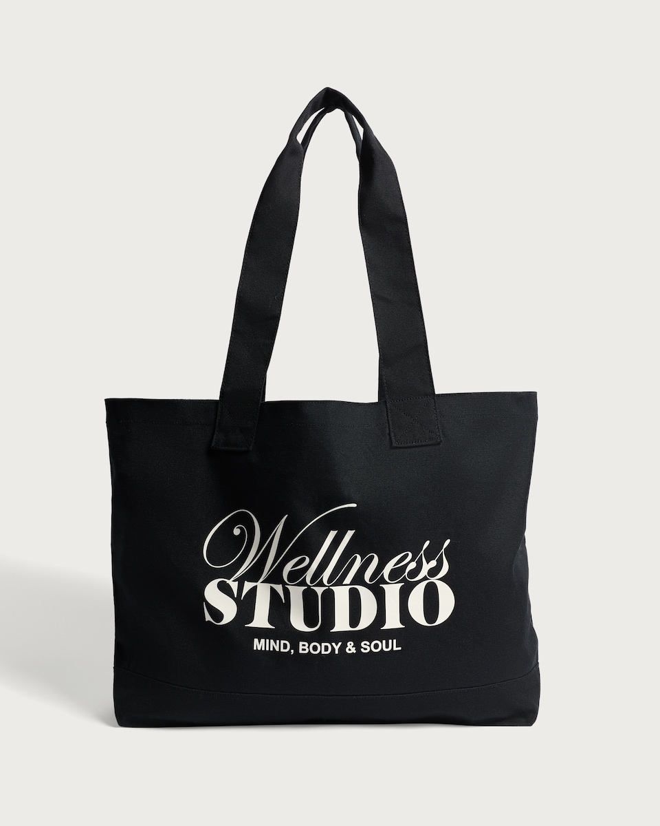 image 1 of F&F Active Wellness Studio Tote Bag in Black