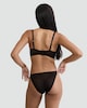image 3 of F&F Floral Lace Detail Tanga Knicker in Black
