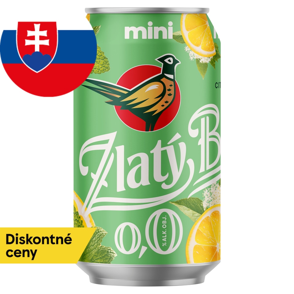 Zlatý Bažant Radler 0.0% Lemon Elderberry Mint 330 ml