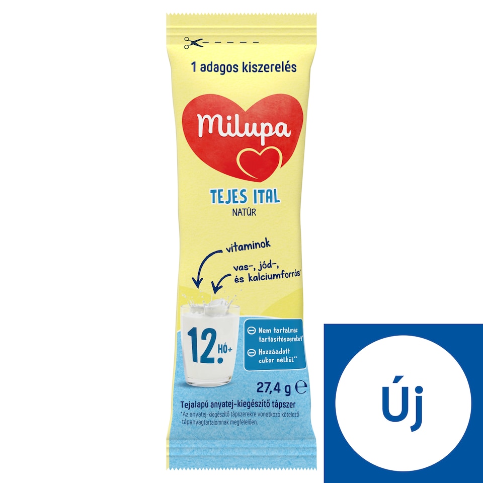 Milupa natúr tejes ital tejalapú anyatej-kiegészítő tápszer 12 hó+ 27,4 g 