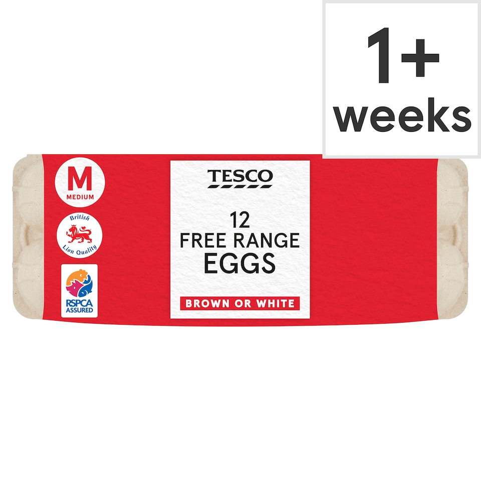 Tesco Medium Free Range Eggs 12 Pack