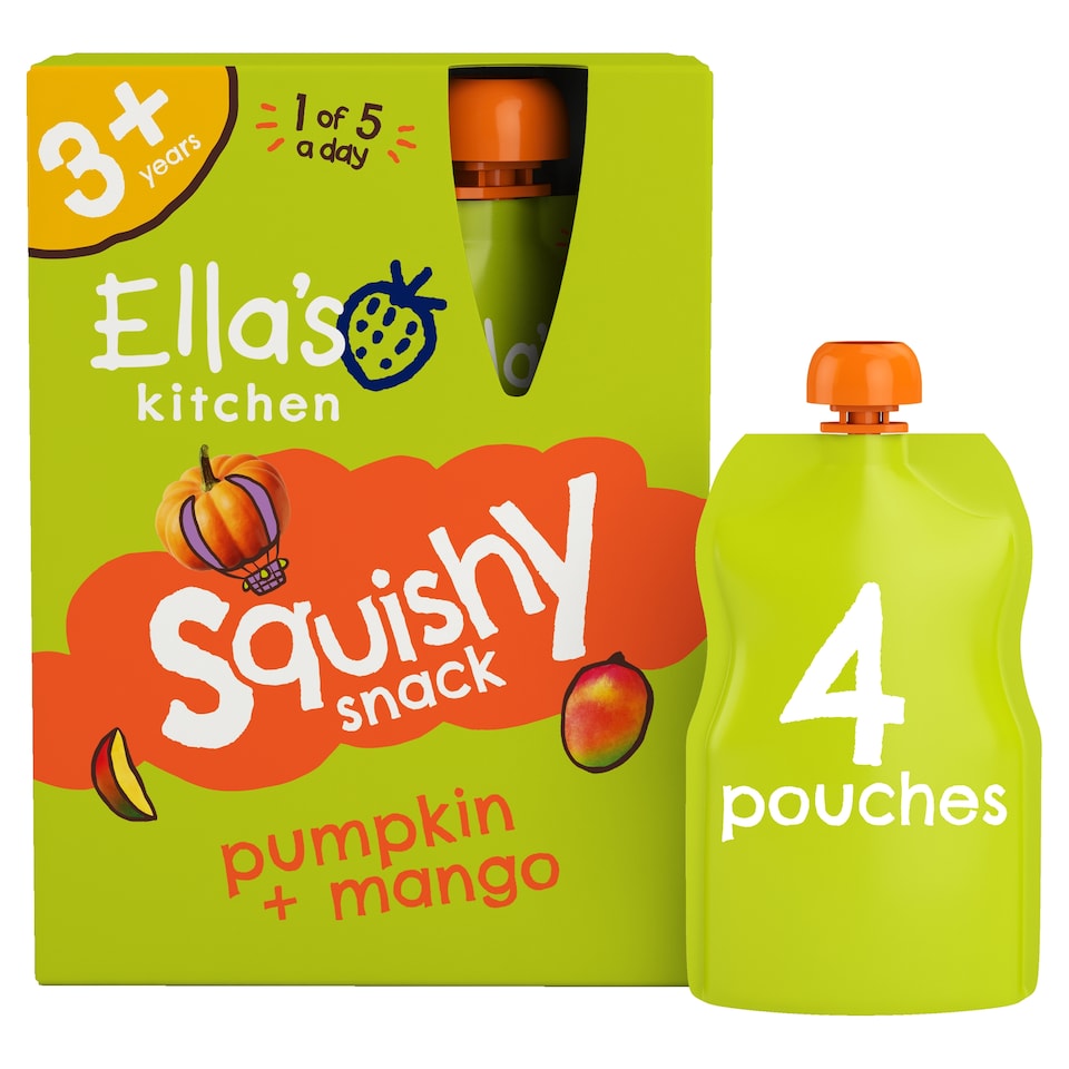 Ella's Kitchen Squishy Snack - Pumpkin & Mango 4 x 100g