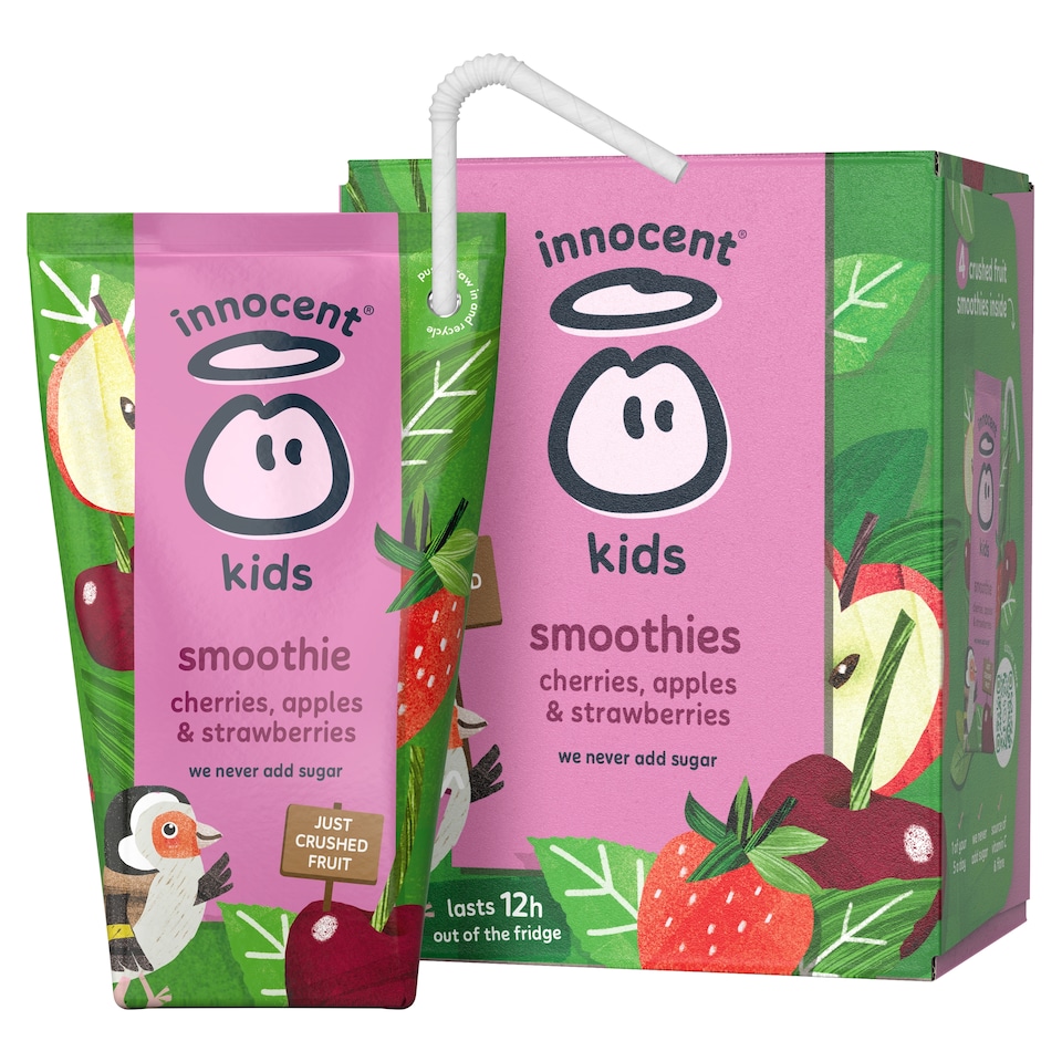 image 1 of innocent Kids Smoothies Cherries, Strawberries & Apples 4 x 150ml