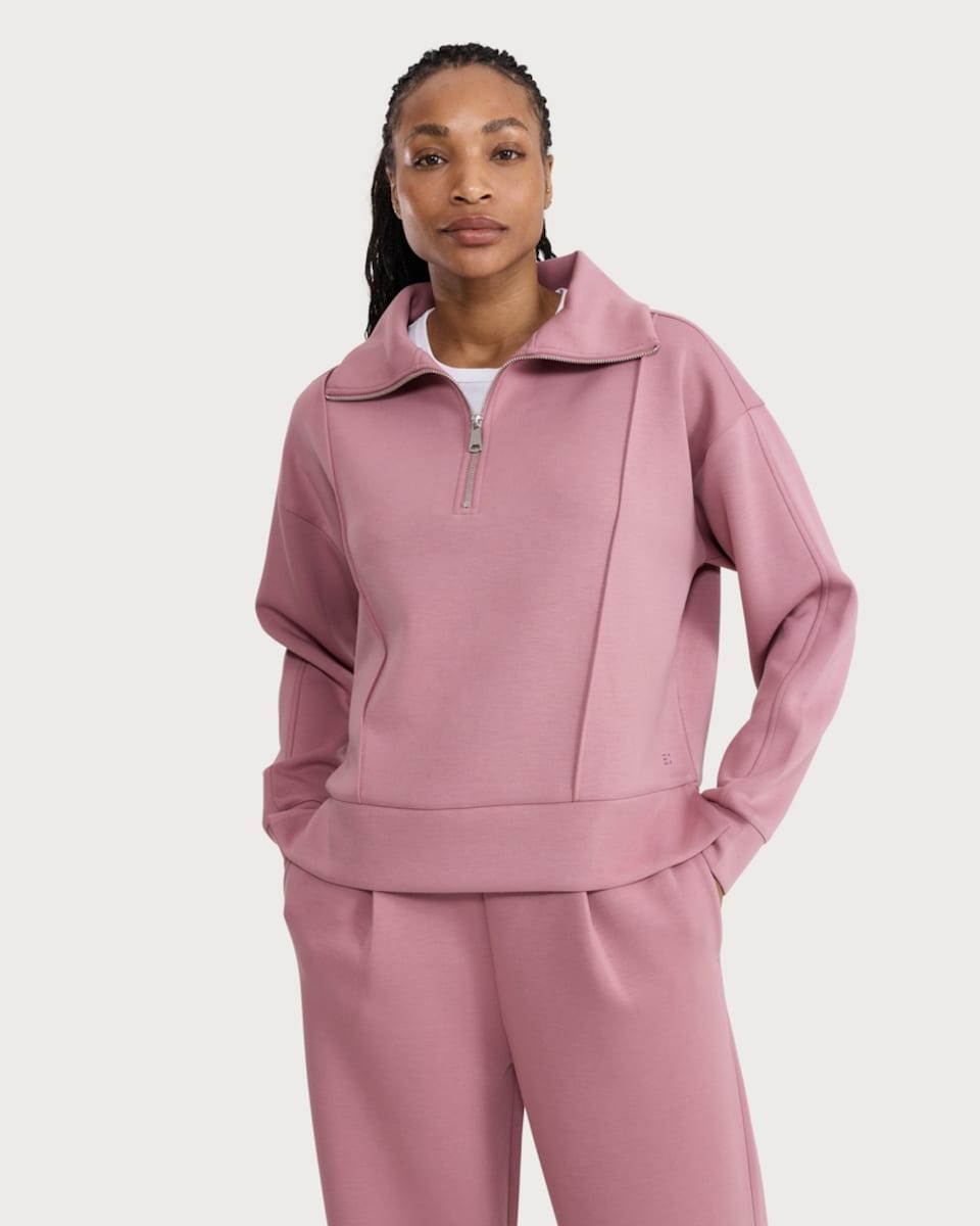 image 1 of F&F Active AFTERCLASS Half Zip Co-ord Sweatshirt in Pink