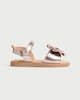image 1 of F&F Girls Bow Detail Strap Sandals in Gold
