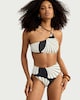 image 2 of F&F Shell Print High Waisted Bikini Bottoms in Black