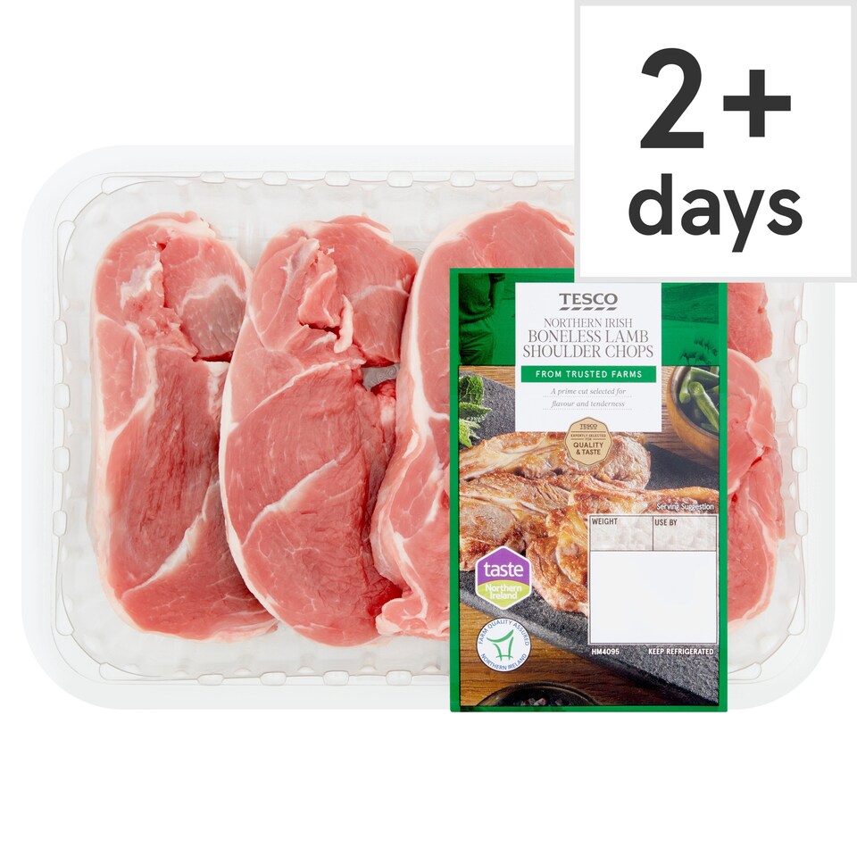 Tesco Northern Ireland Boneless Lamb Shoulder Chops 401G