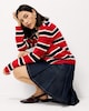 image 1 of F&F Pure Cotton Pleated Denim Mini Skirt in Navy