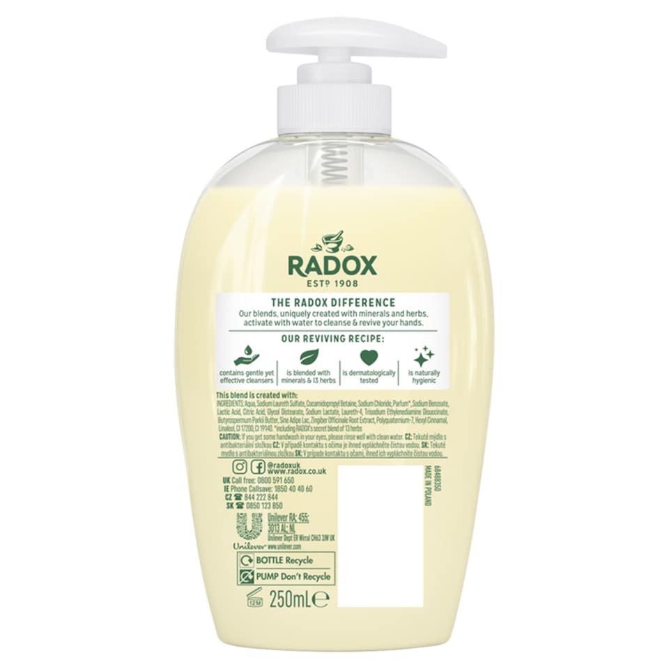 image 1 of Radox Care & Nourish Liquid Soap Antibacterial Handwash 250ml
