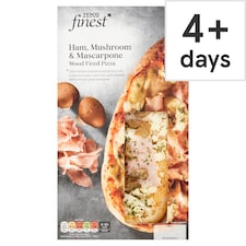 Tesco Finest Ham, Mushroom And Mascarpone Pizza 250G