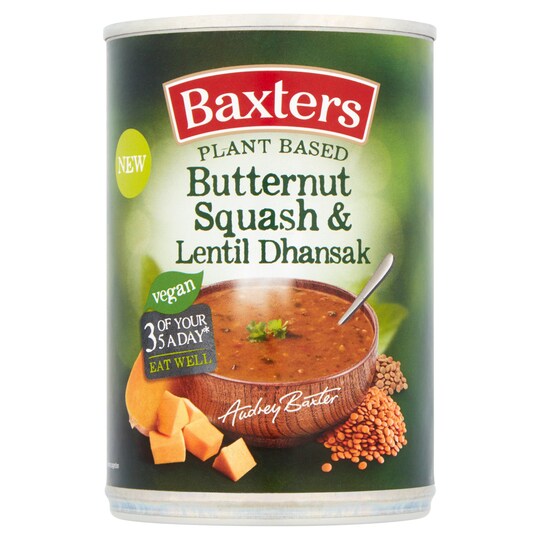 Baxters Butternut Squash & Lentil Dhansak Soup 380G Tesco Groceries
