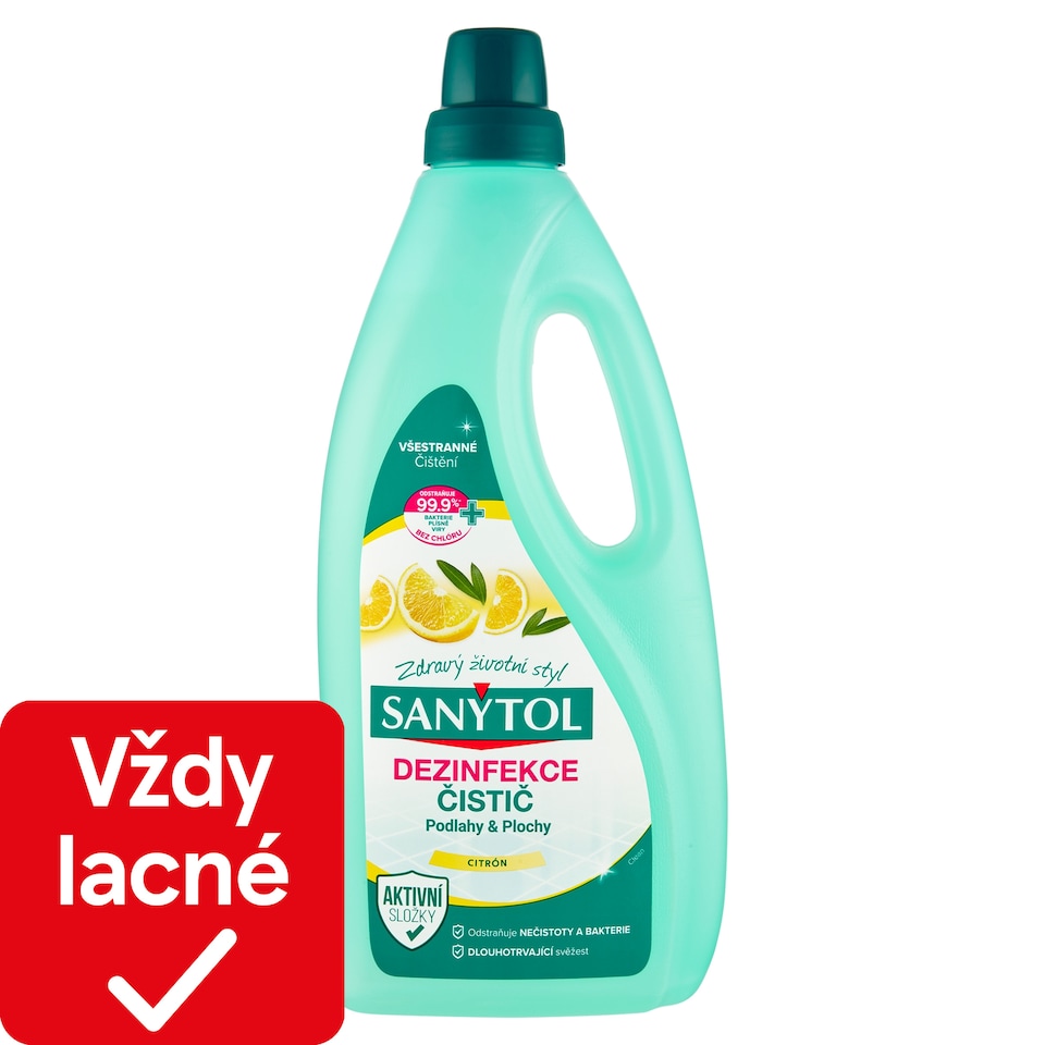 obrázok 1 z Sanytol Dezinfekcia čistič podlahy a plochy citrón a olivové listy clean 1 l