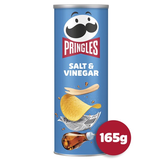 Pringles Salt & Vinegar Crisps 165G Tesco Groceries