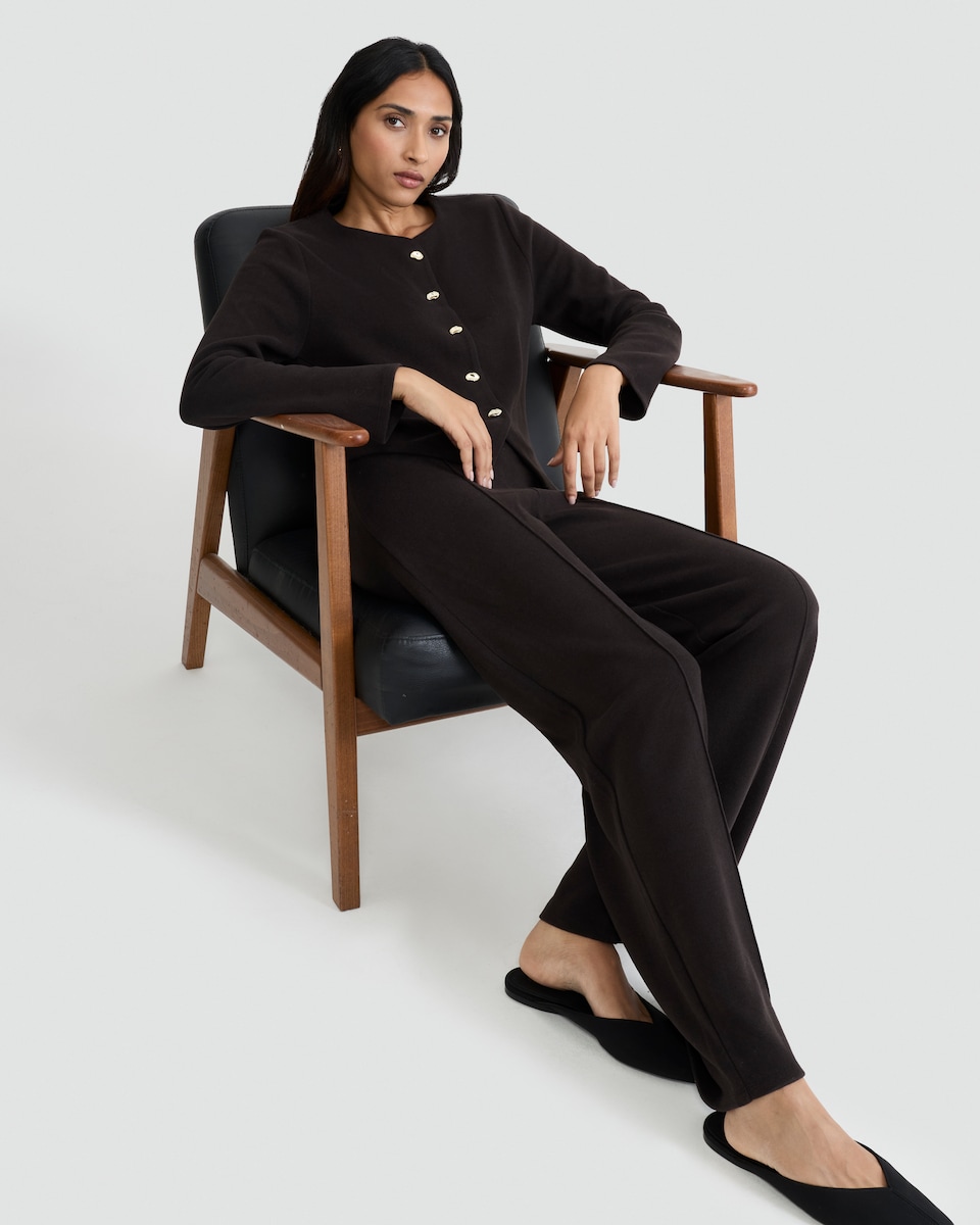 image 1 of F&F Button Front Co-ord Cardigan in Brown