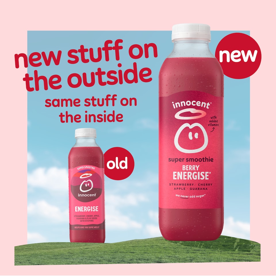 image 1 of Innocent Super Smoothie Energise, Strawberry & Cherry 750ml