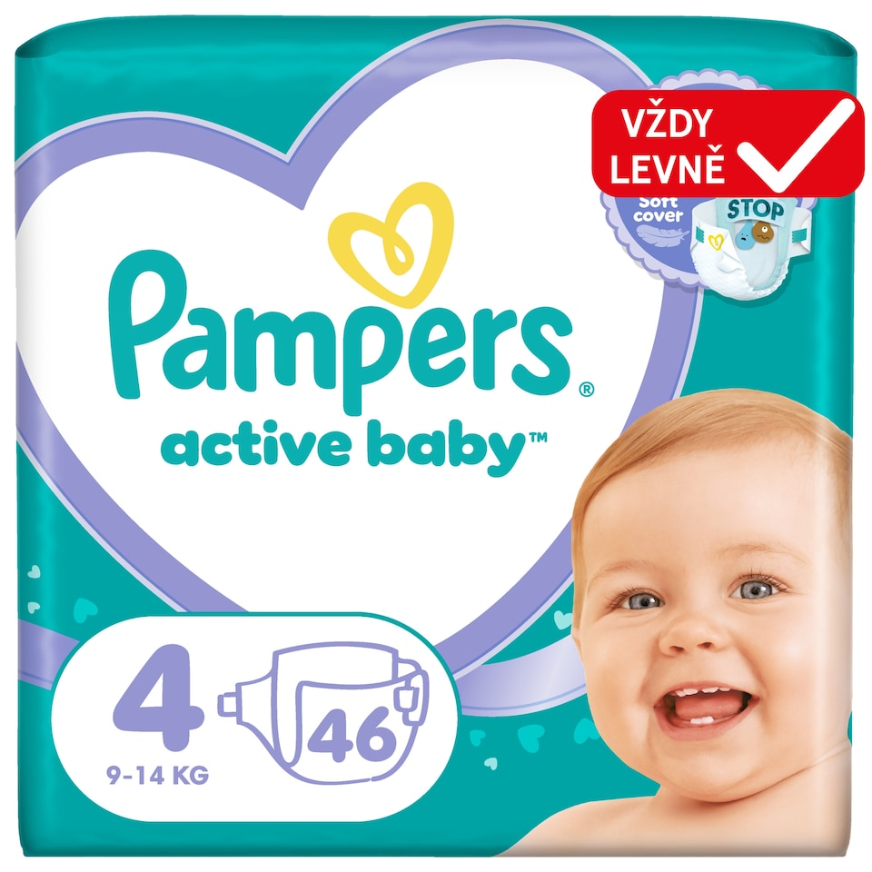 image 1 of Pampers Active Baby Size 4, 46 Nappies, 9kg-14kg