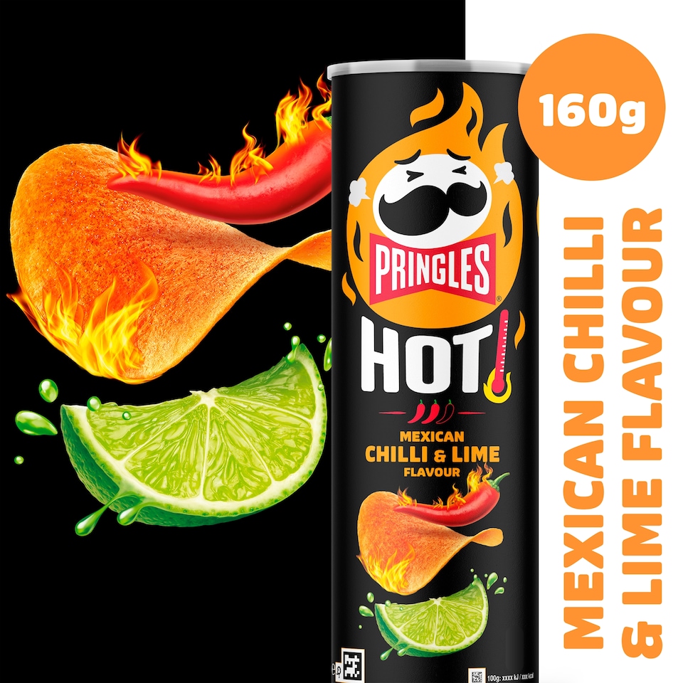 image 1 of Pringles Hot Mexican Chilli & Lime Flavour Crisps 160g