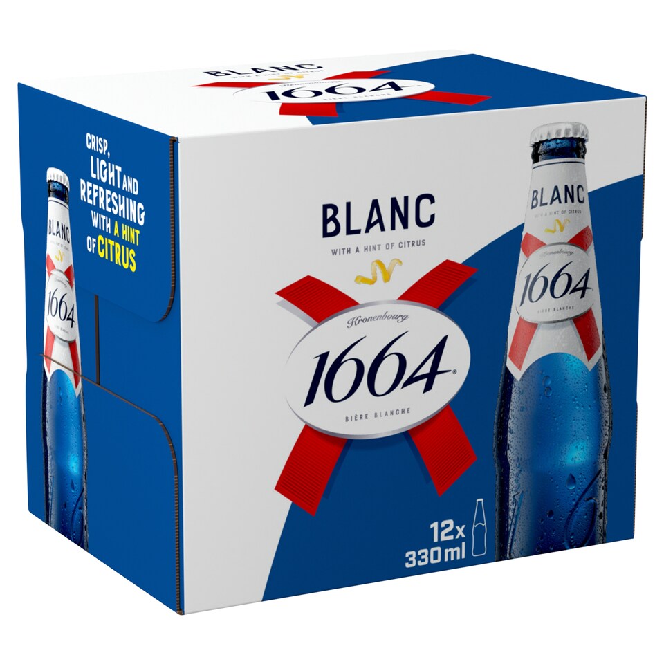 image 1 of Kronenbourg 1664 Blanc Citrus Flavoured Beer Bottles 12x330ml