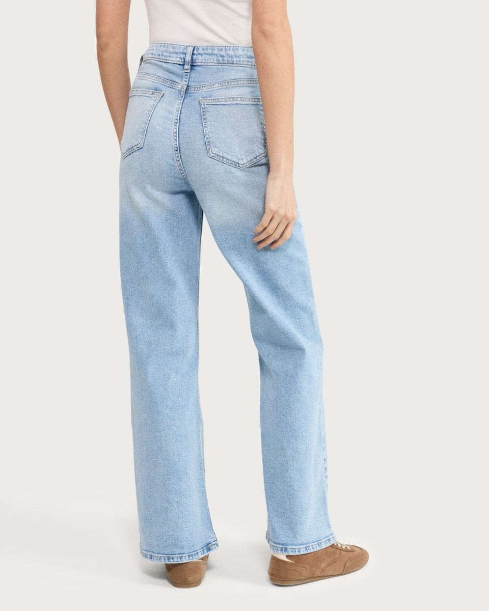 image 1 of F&F High Rise Flared Jeans in Blue