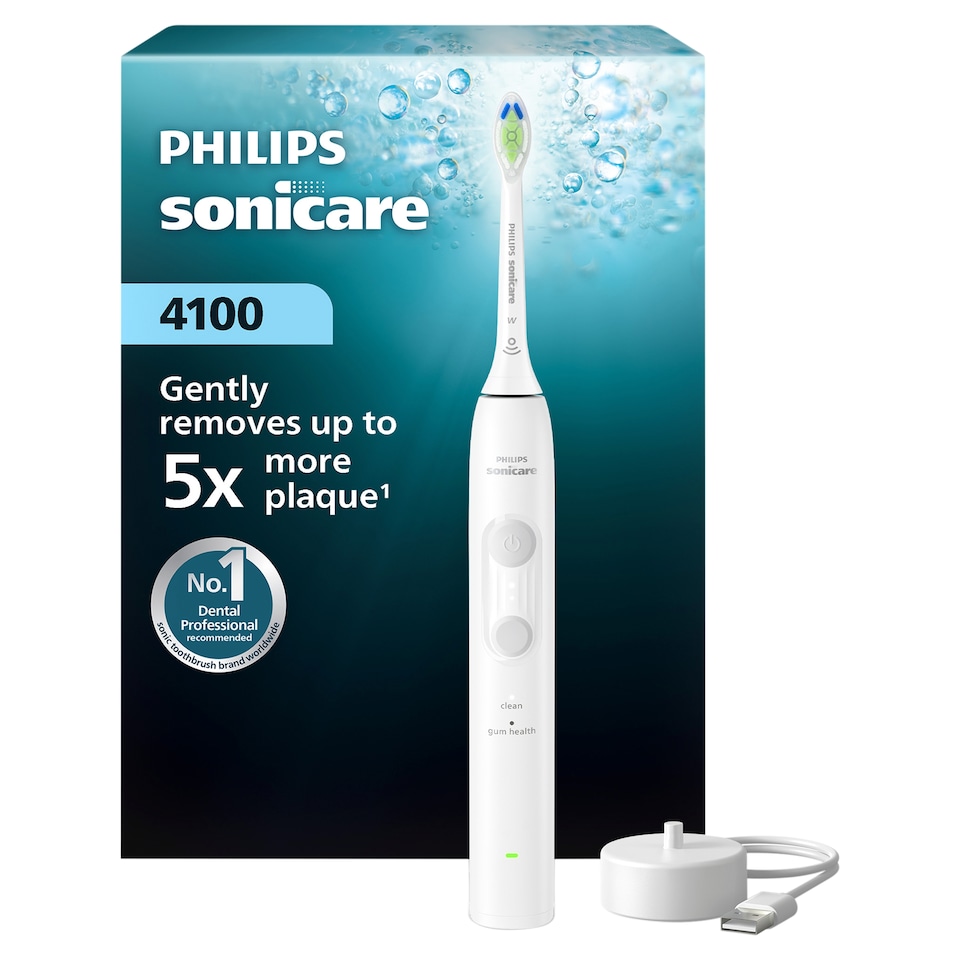 image 1 of Philips Sonicare 4100 Electric Toothbrush White HX4041/41