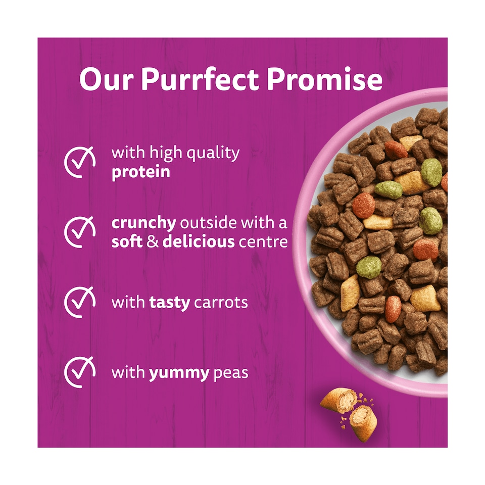 image 1 of Whiskas Adult 1+ Dry Cat Food Biscuits Salmon 1.9Kg