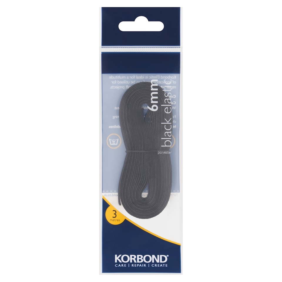 6Mm Black Elastic 3M