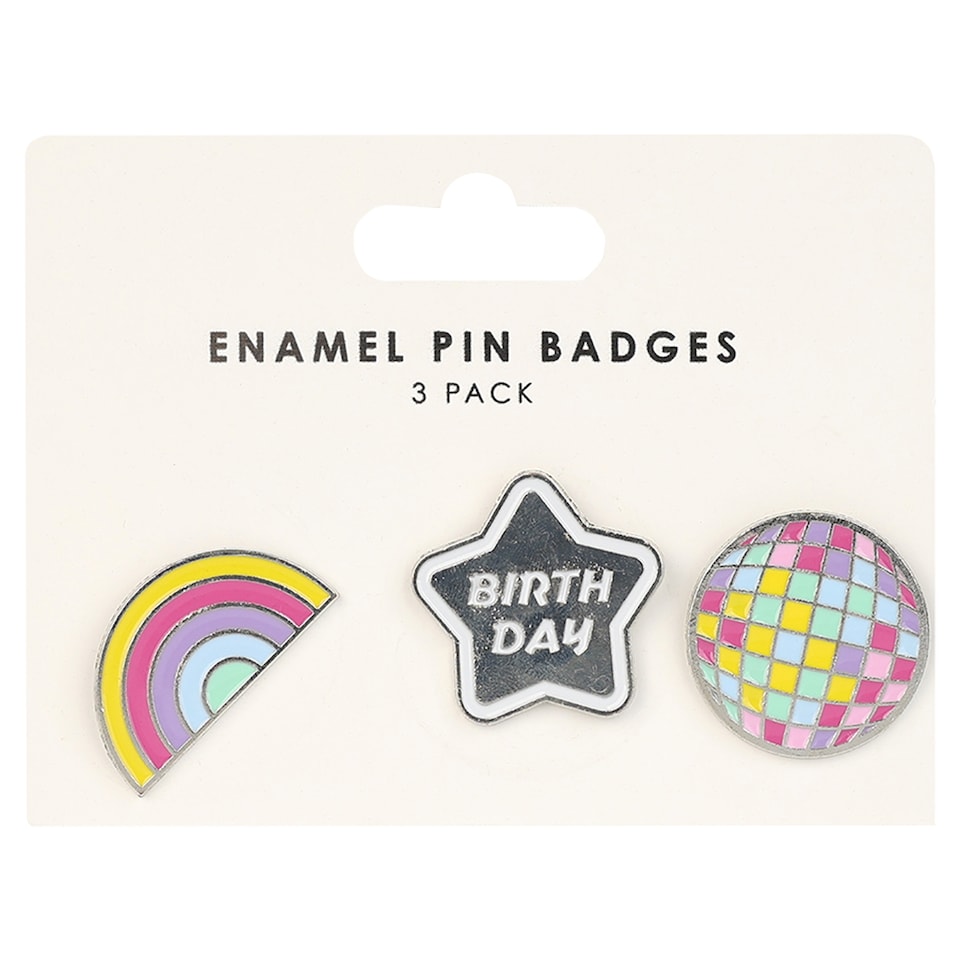 Table Fun Enamel Pin Badges 3 Pack