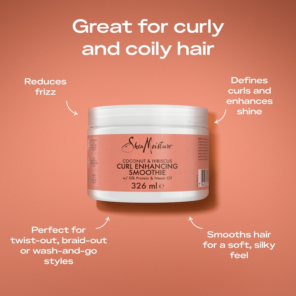 image 1 of Shea Moisture Coconut & Hibiscus Curl Enhancing Smoothie 326M