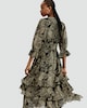 image 2 of F&F Paisley Print Tiered Midi Dress in Multi Black White