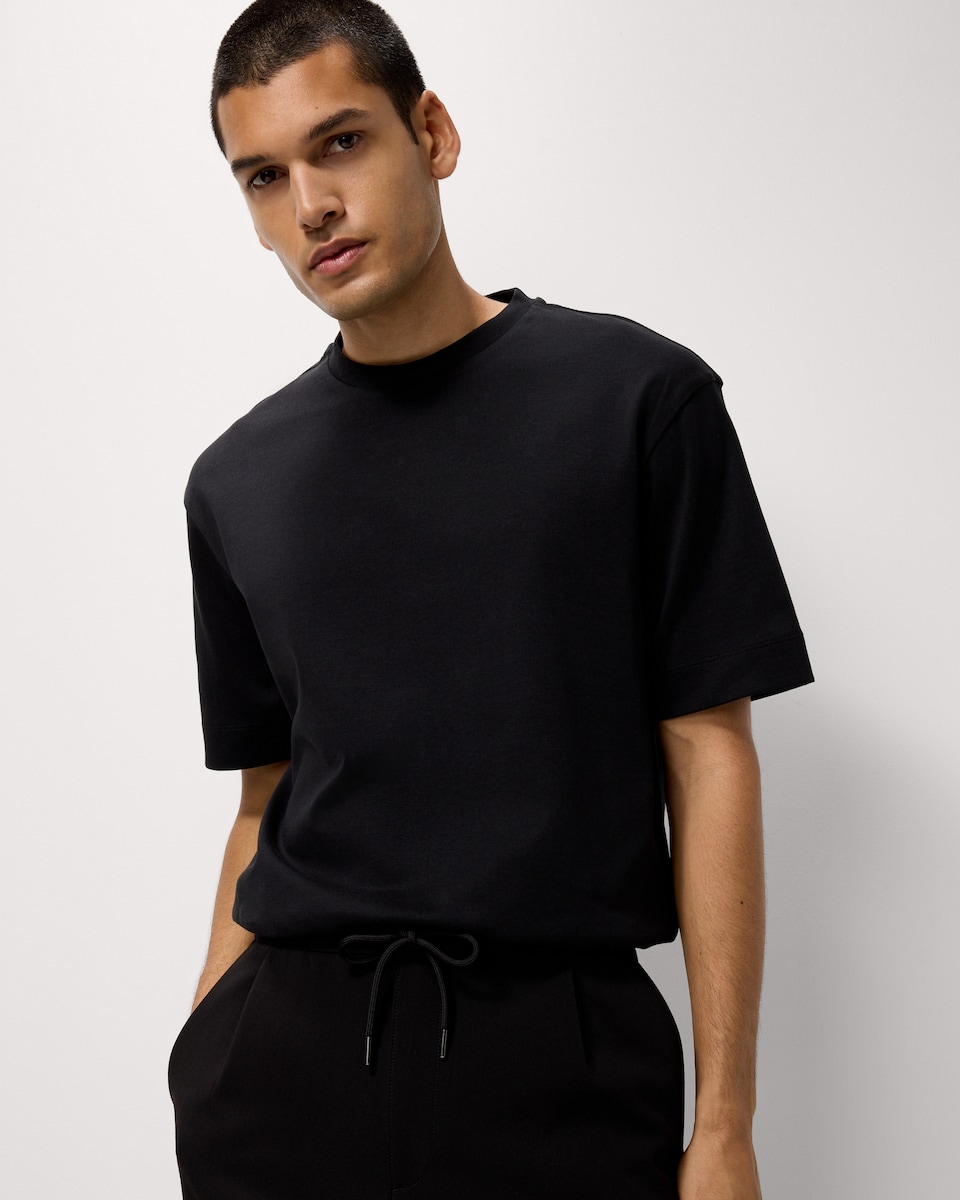 image 1 of F&F Pure Cotton Relaxed Fit T-Shirt in Black