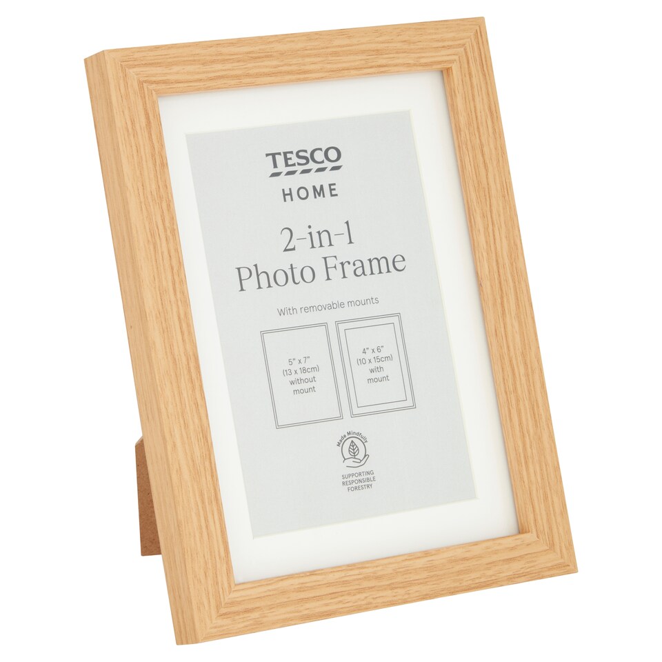 image 1 of F&F Home Photo Frame 2in 1 Oak Effect