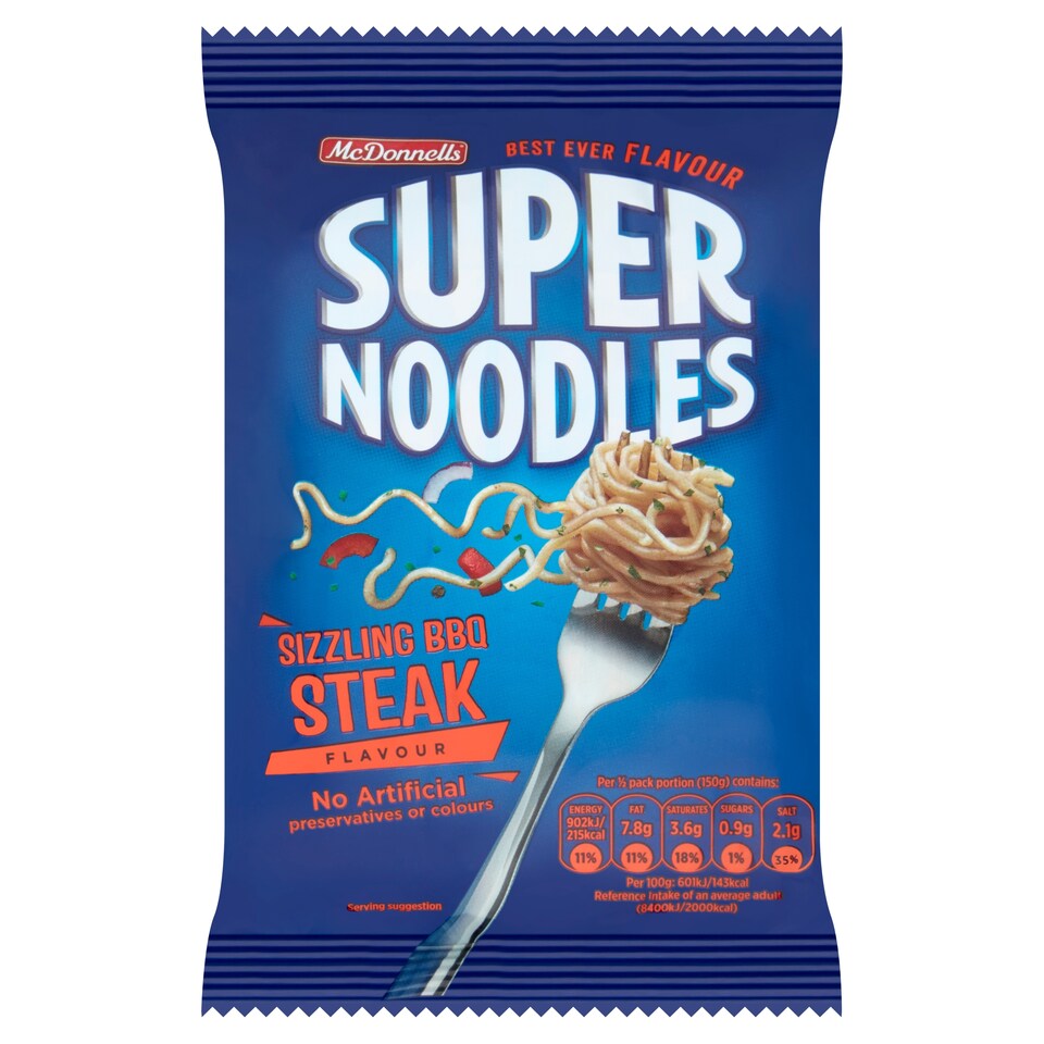 Mcdonnells Super Noodles Bbq Steak Flavoured 85G