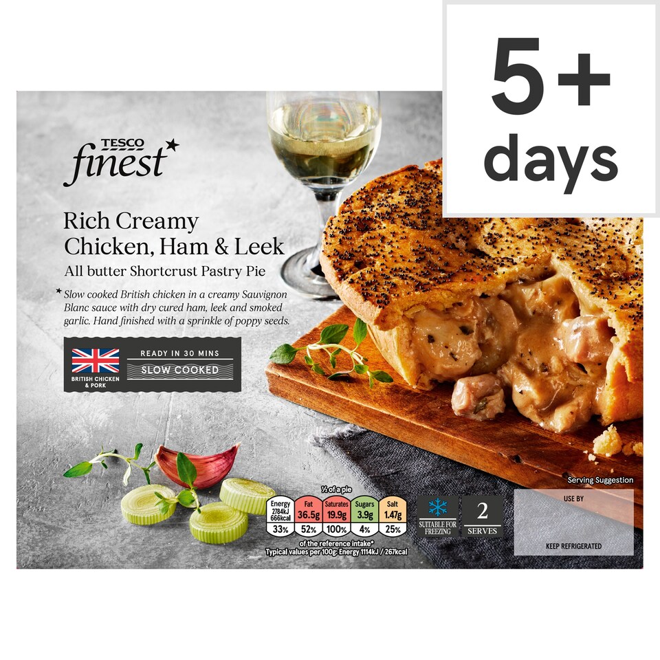 Tesco Finest Chicken Ham & Leek Pie 500g