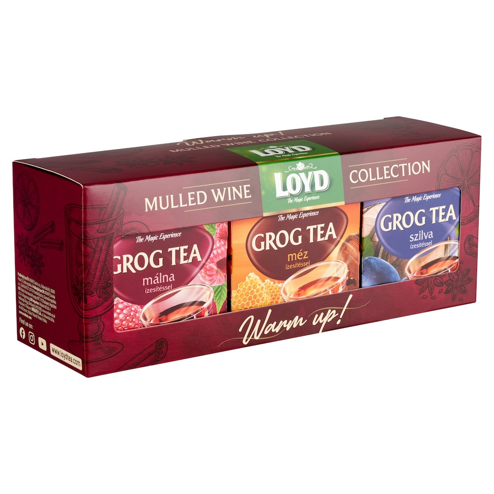 Loyd Grog tea málna, méz és szilva ízesítéssel 3 x 30 g (90 g)