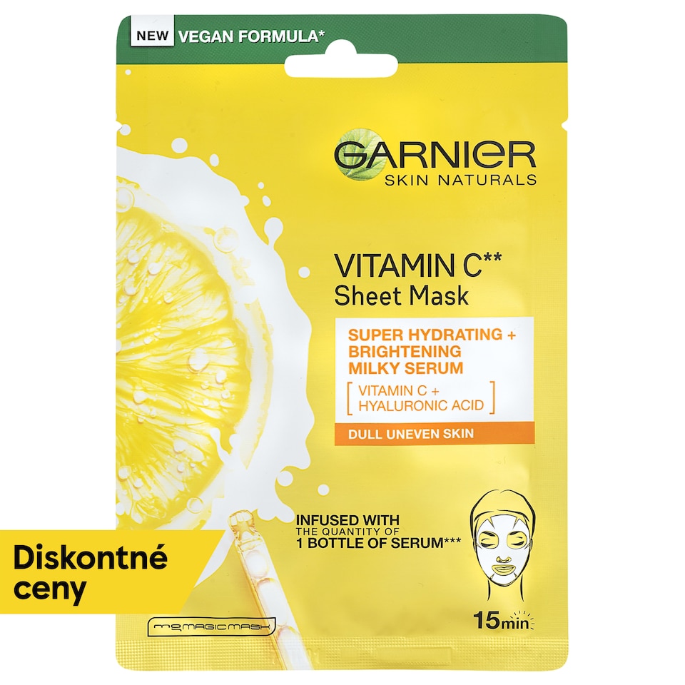 Garnier Skin Naturals rozjasňujúca textilná maska s vitamínom C, 28 g