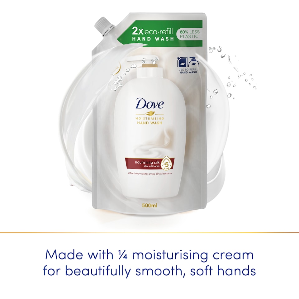 image 1 of Dove Caring Hand Wash Fine Silk Refill Pack 500Ml