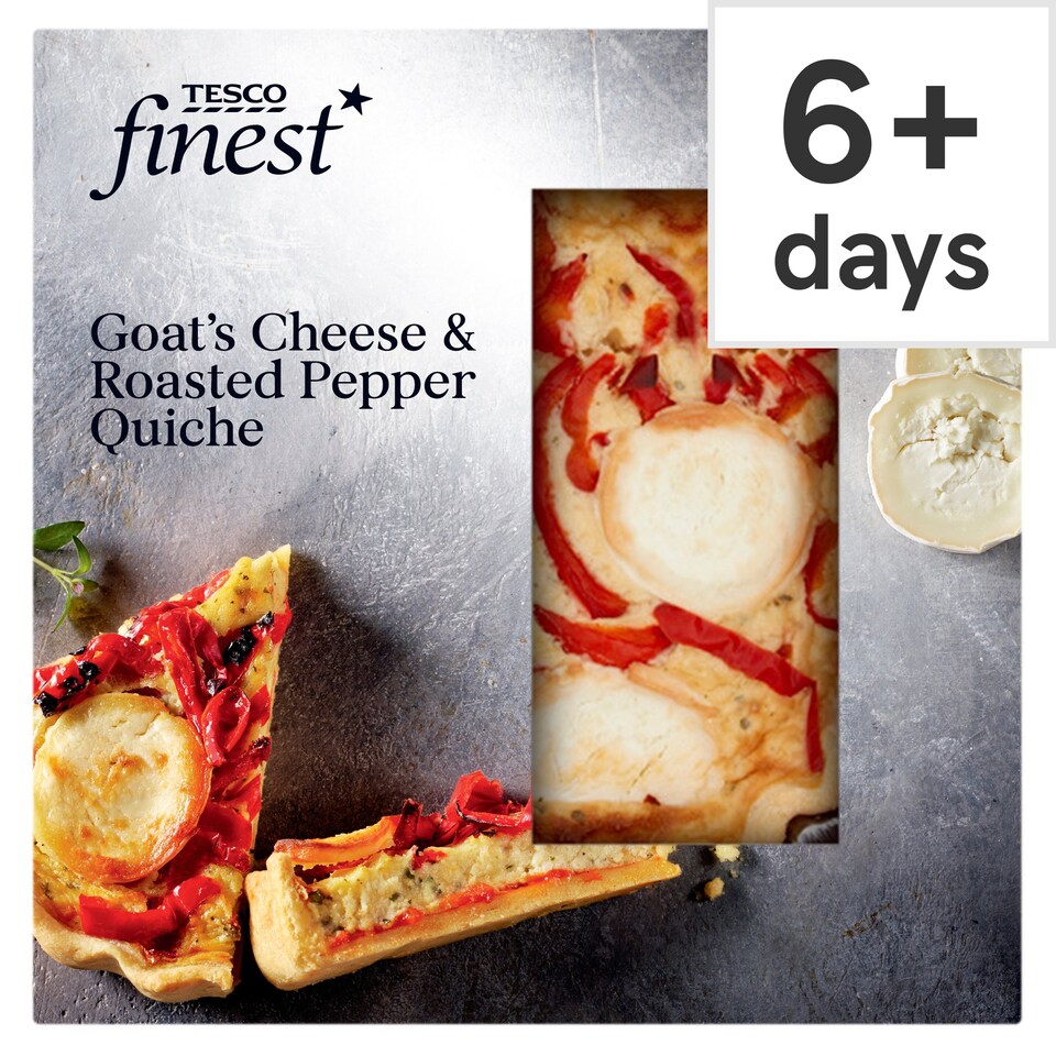 Tesco Finest Goats Cheese & Roasted Pepper Quiche 420G Tesco Groceries