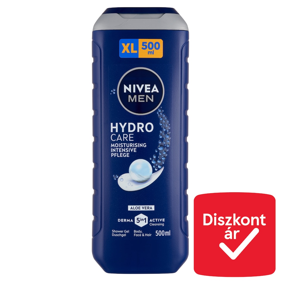 NIVEA MEN Hydro Care tusfürdő testre, arcra, hajra 500 ml  1. kép