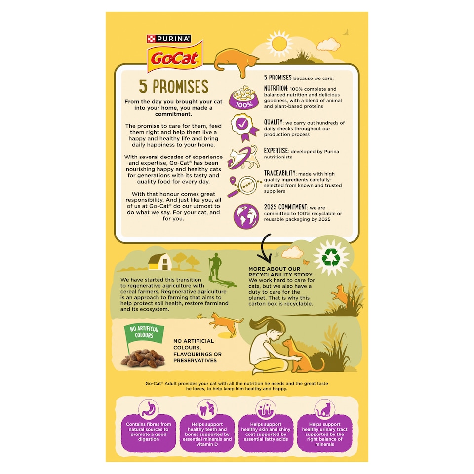 image 1 of Go-Cat Adult Dry Cat Food Chicken And Duck 750G