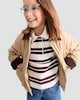 image 3 of F&F Girls Pure Cotton Corduroy Collar Jacket in Brown