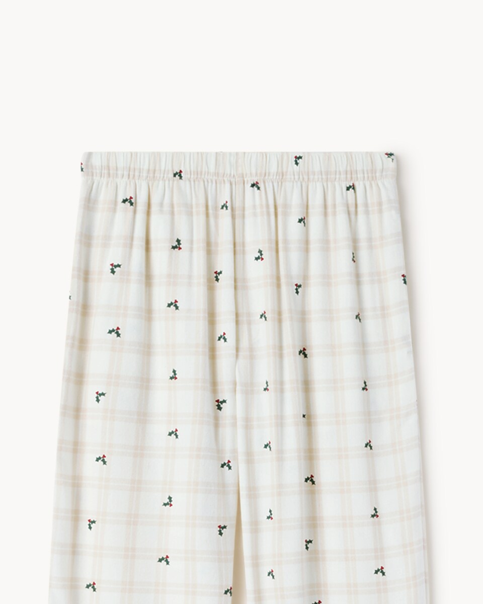 image 1 of Christmas Cotton Rich Checked Holly Revere Matching Family Pyjama Set in Neutral